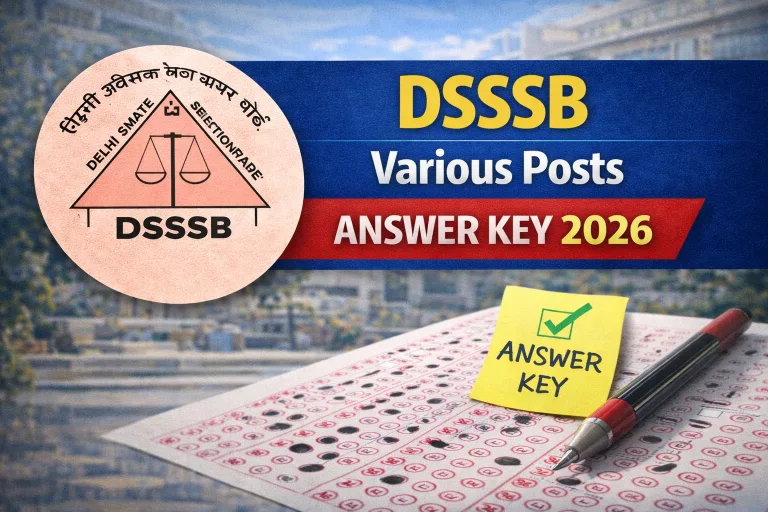 DSSSB Various Posts Answer Key 2026