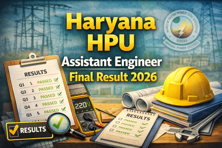 Haryana HPU Assistant Engineer Final Result 2026