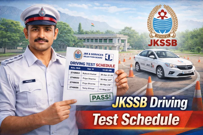 JKSSB Driving Test Schedule