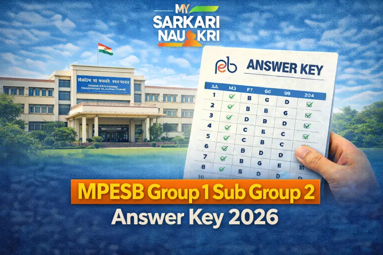 MPESB Group 1 Sub Group 2 Answer Key 2026