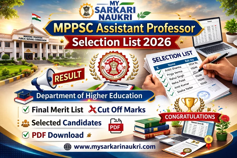 MPPSC Assistant Professor Selection List 2026