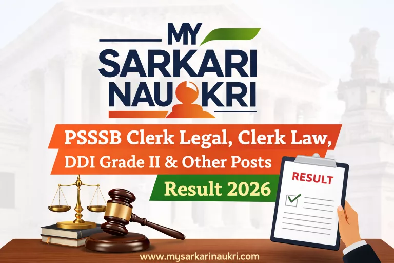 PSSSB Clerk Legal, Clerk Law, DDI Grade II & Other Posts Result 2026