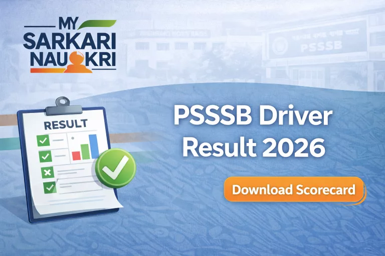 PSSSB Driver Result 2026 OUT – Download Scorecard @sssb.punjab.gov.in