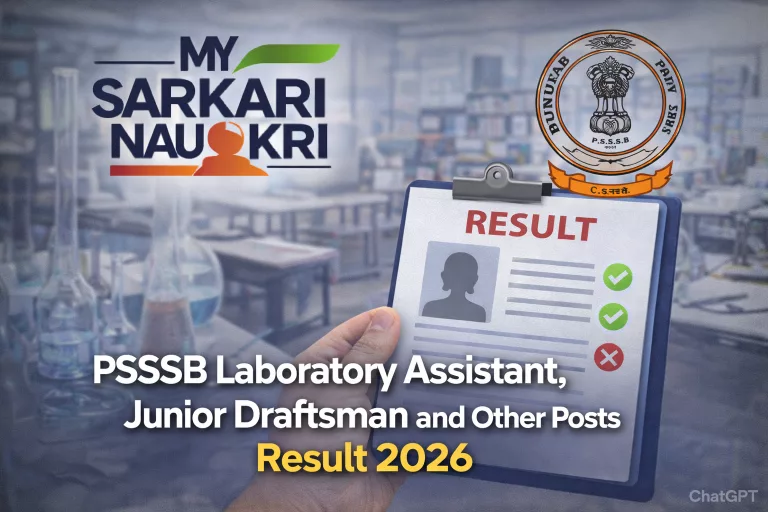 PSSSB Laboratory Assistant, Junior Draftsman Result 2026