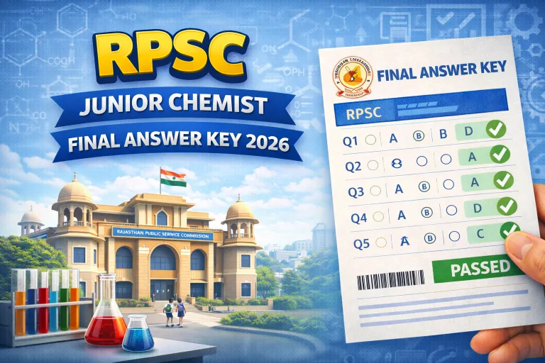 RPSC Junior Chemist Final Answer Key 2026