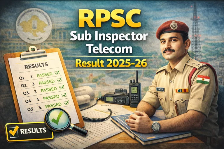 RPSC Sub Inspector Telecom Result 2025-26