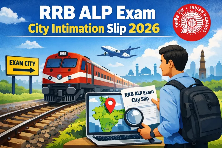 RRB ALP Exam City Intimation Slip 2026