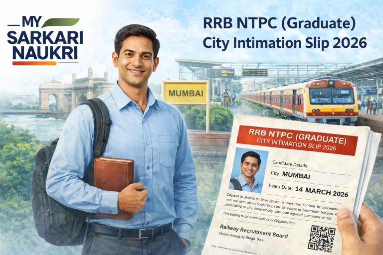 RRB NTPC (Graduate) City Intimation Slip 2026