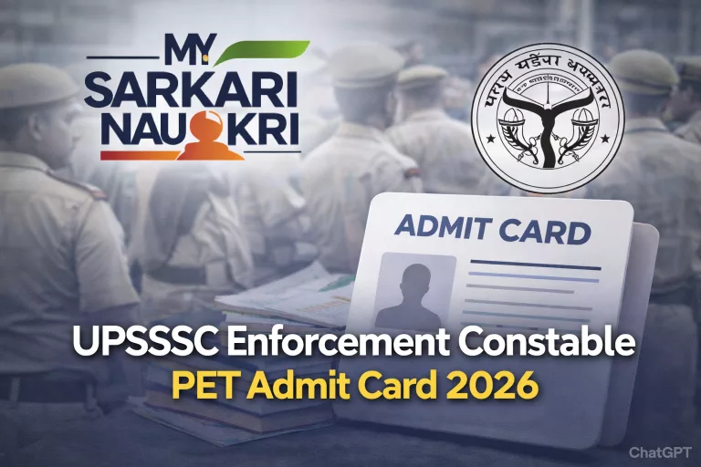 UPSSSC Enforcement Constable PET Admit Card 2026