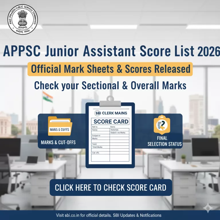 APPSC Junior Assistant Mark List 2026