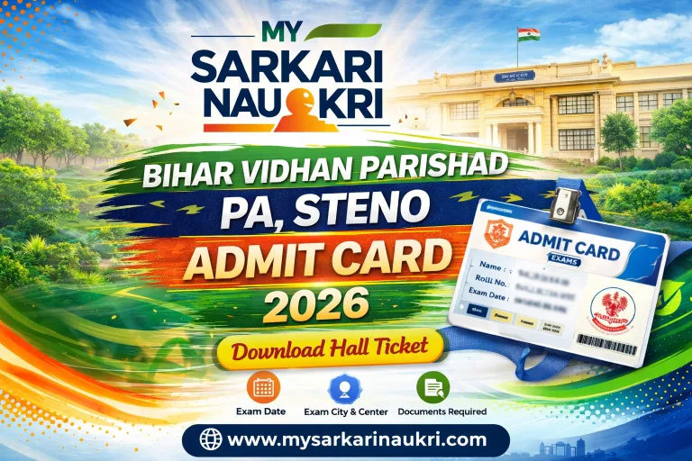 Bihar Vidhan Parishad PA, Steno Admit Card 2026