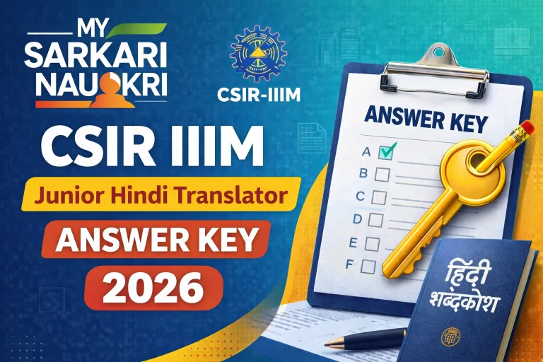 CSIR IIIM Junior Hindi Translator Answer Key 2026