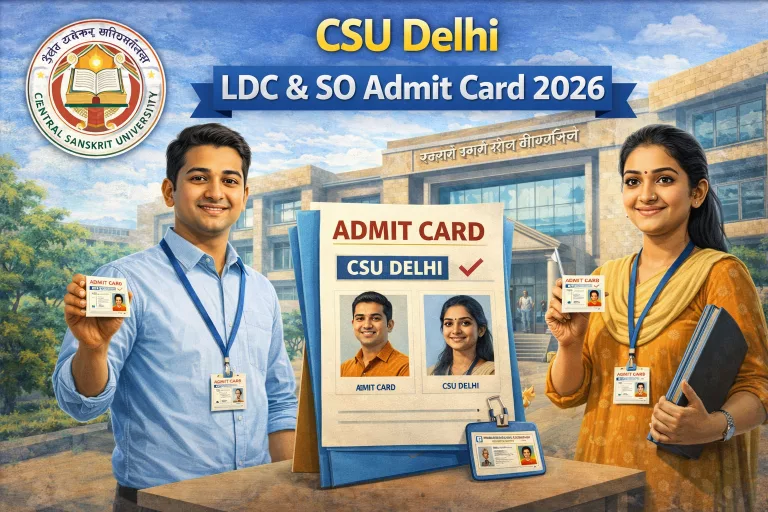 CSU Delhi LDC & SO Admit Card 2026