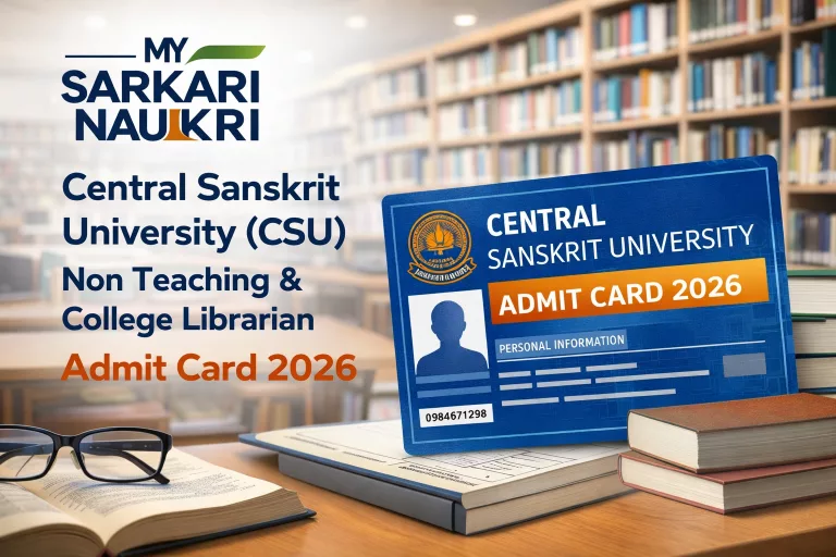 CSU Non Teaching & College Librarian Admit Card 2026