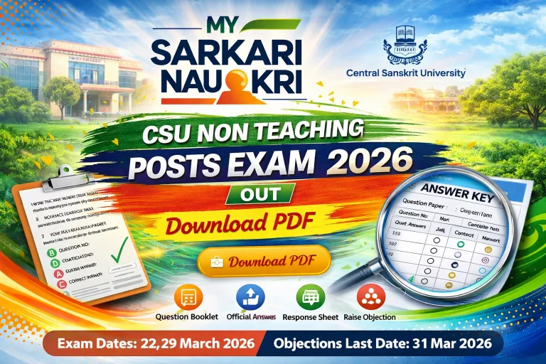 CSU Non Teaching Posts Exam Answer Key 2026