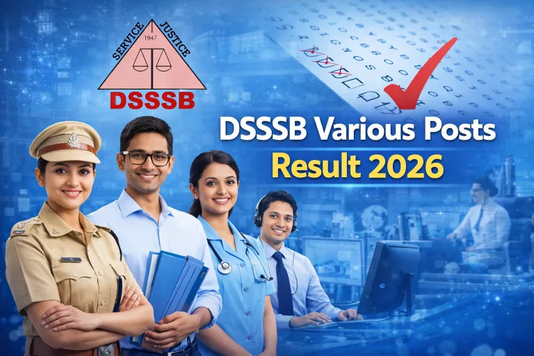 DSSSB Various Posts Result 2026