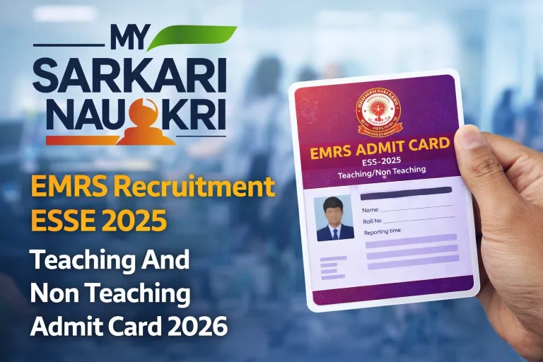EMRS Recruitment ESSE 2025 Teaching And Non Teaching Admit Card 2026
