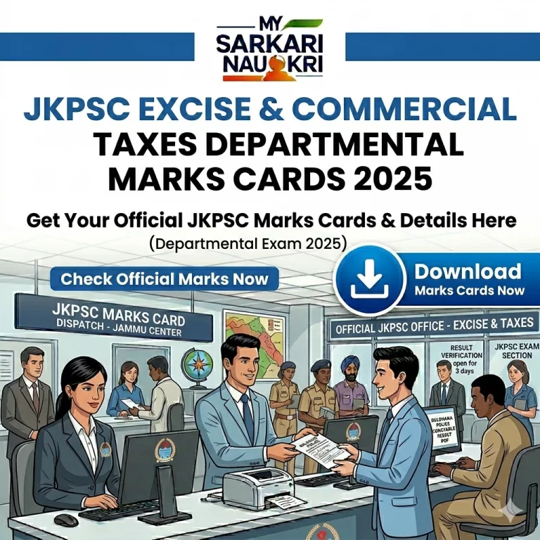 JKPSC Excise and Commercial Taxes Departmental Marks Cards 2025