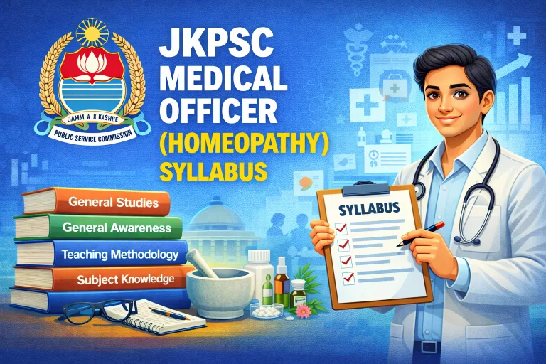 JKPSC Medical Officer (Homeopathy) Syllabus