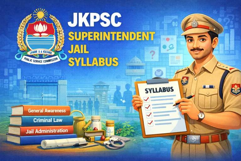 JKPSC Superintendent Jail Syllabus