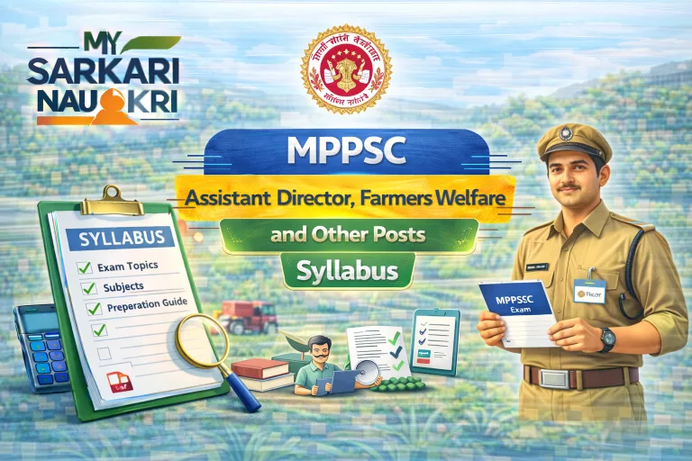 MPPSC Assistant Director, Farmers Welfare and Other Posts Syllabus