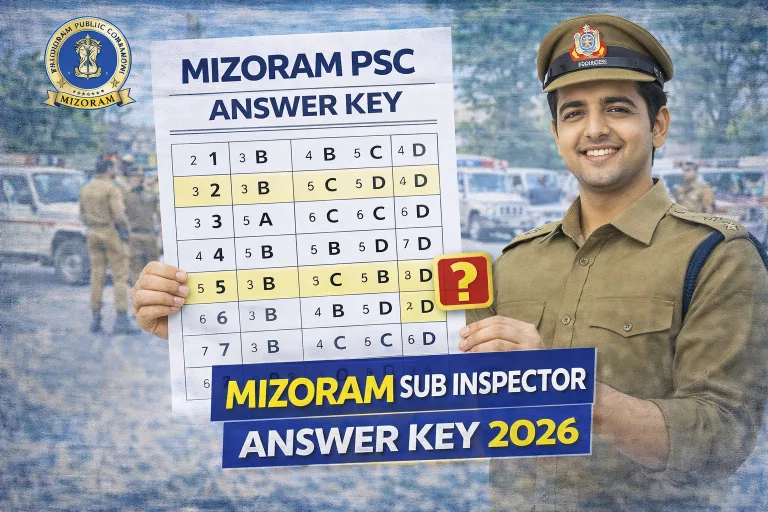 Mizoram PSC Sub Inspector Answer Key 2026