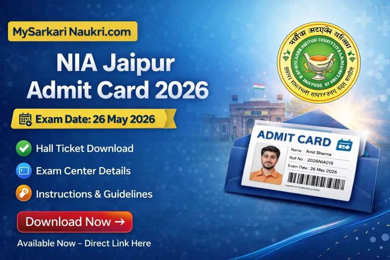 NIA Jaipur Admit Card 2026
