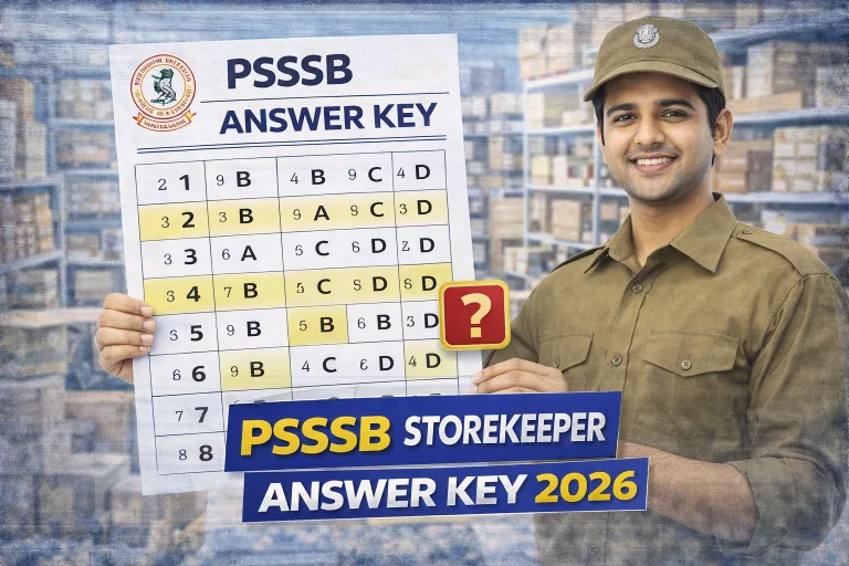 PSSSB Storekeeper Answer Key 2026