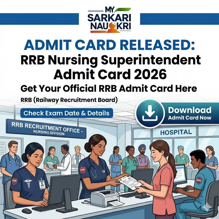 RRB Nursing Superintendent Admit Card 2026