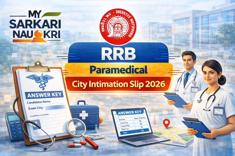 RRB Paramedical City Intimation Slip 2026