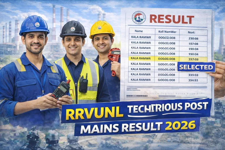 RRVUNL Technician Various Post Mains Result 2026