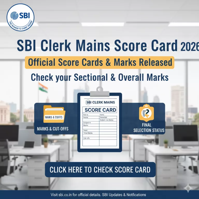 SBI Clerk Mains Score Card 2026