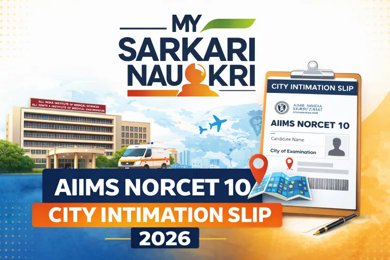 AIIMS NORCET 10 City Intimation Slip 2026