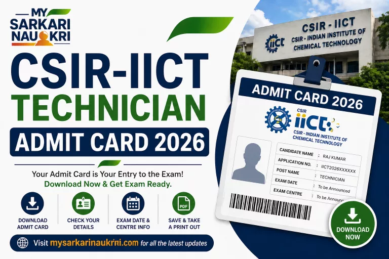 CSIR-IICT Technician Admit Card 2026