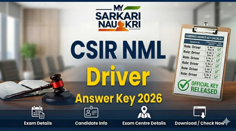 CSIR NML Driver Answer Key 2026