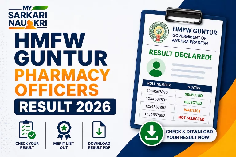 HMFW Guntur Pharmacy Officers Result 2026