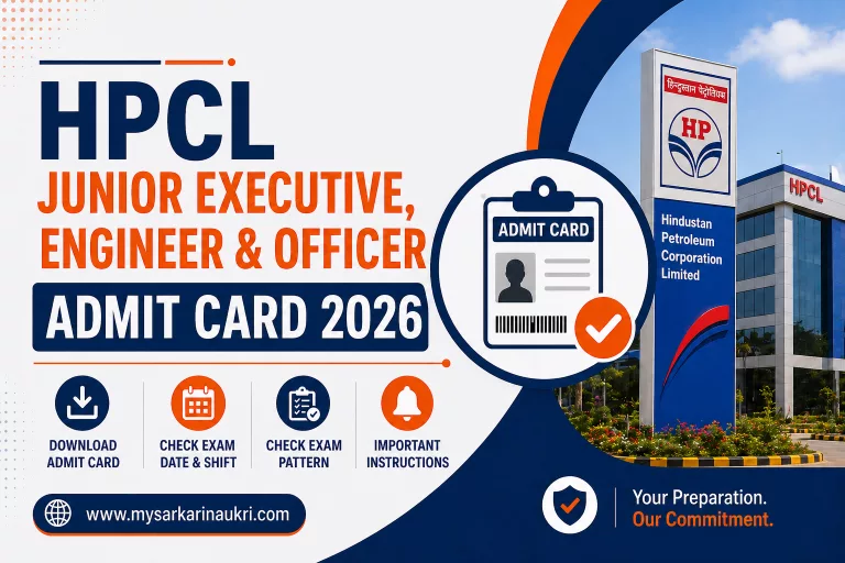 HPCL Junior Executive, Engineer and Officer Admit Card 2026