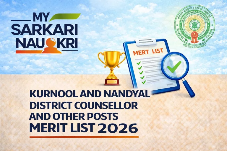 Kurnool and Nandyal District Counsellor Merit List 2026