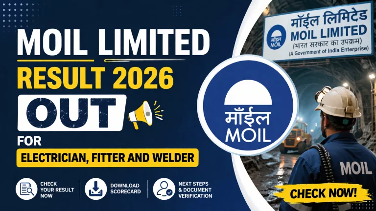 MOIL Limited Result 2026 OUT For Electrician, Fitter and Welder