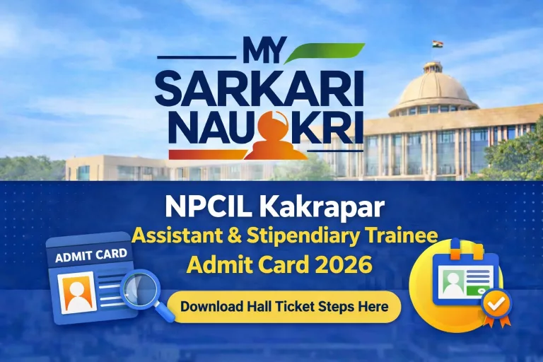 NPCIL Kakrapar Assistant & Stipendiary Trainee Admit Card 2026