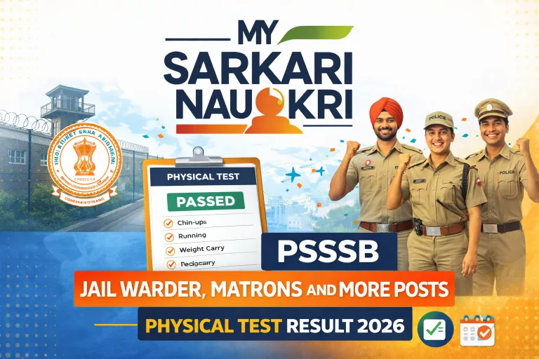 PSSSB Jail Warder, Matrons and More Posts Physical Test Result 2026