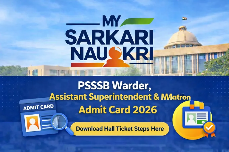 PSSSB Warder, Assistant Superintendent and Matron Admit Card 2026