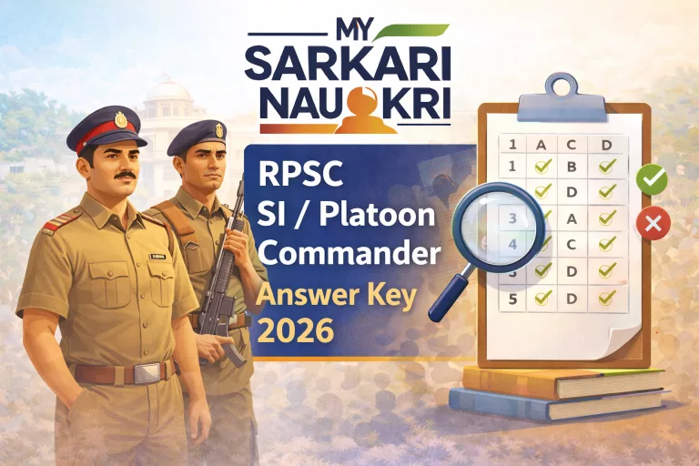 RPSC SI Platoon Commander Answer Key 2026