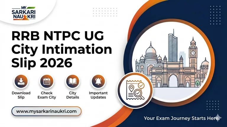 RRB NTPC UG City Intimation Slip 2026