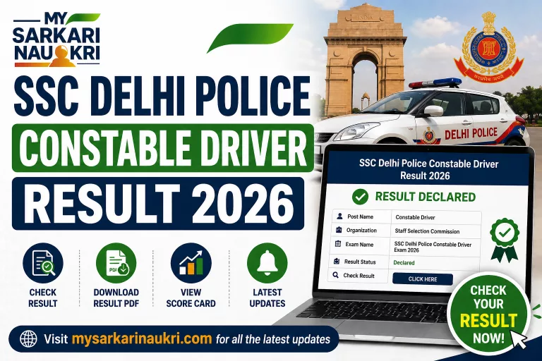 SSC Delhi Police Constable Driver Result 2026