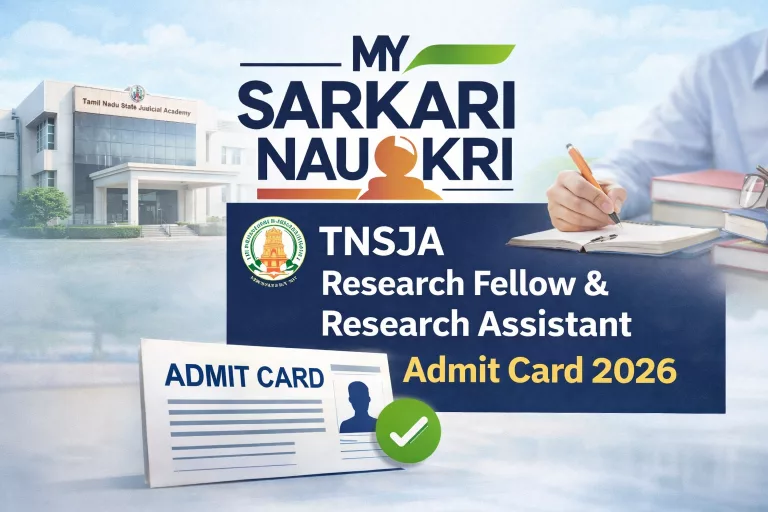 TNSJA Research Fellow & Research Assistant Admit Card 2026