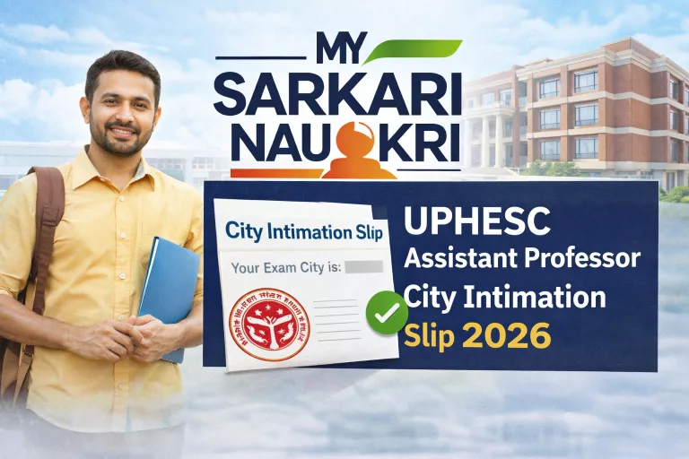 UPHESC Assistant Professor City Intimation Slip 2026