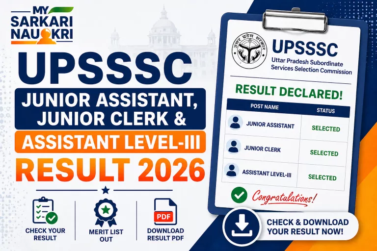 UPSSSC Junior Assistant, Junior Clerk, and Assistant Level-III Result 2026