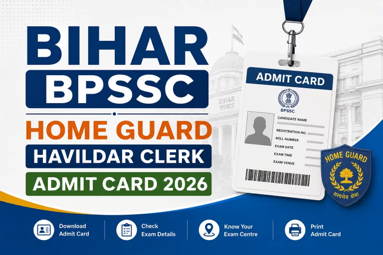 Bihar BPSSC Home Guard Havildar Clerk Admit Card 2026