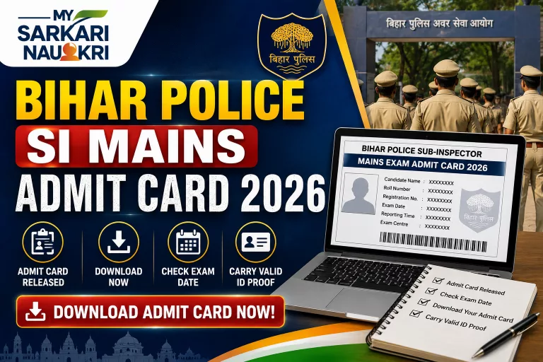 Bihar Police SI Mains Admit Card 2026